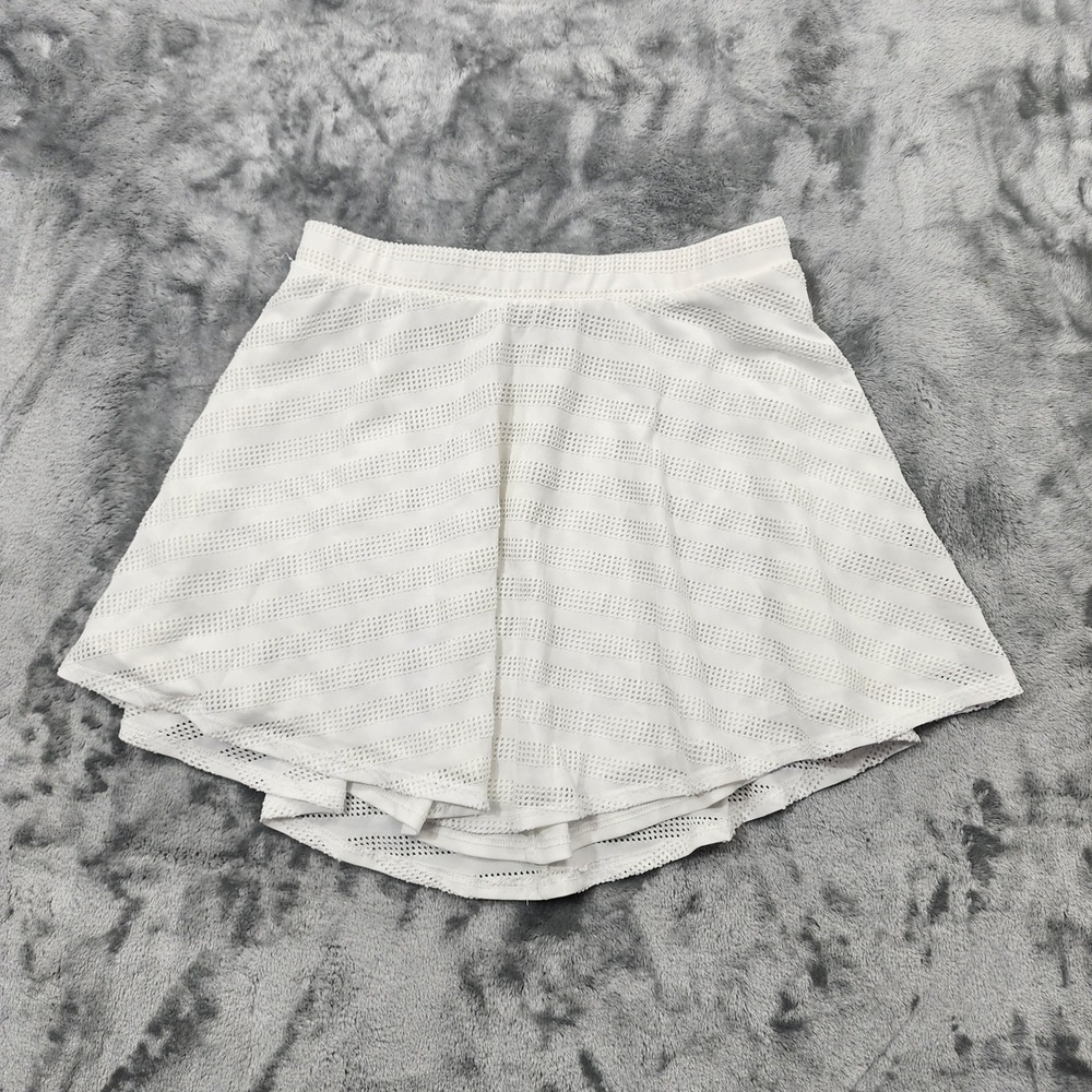 Material Girl Skirt Women M White Eyelet Skater Mini Lined Preppy Casual Pull On